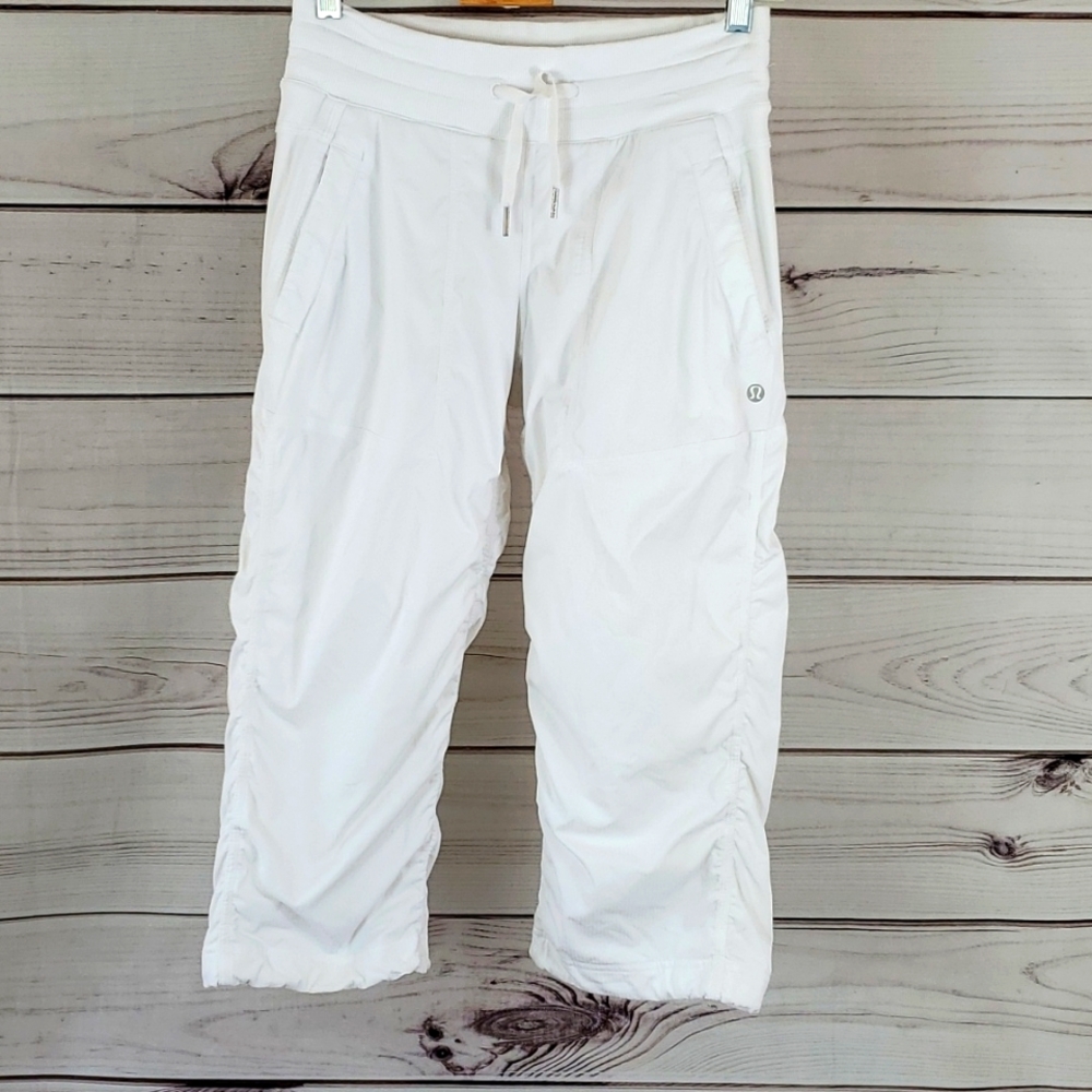 Lululemon • 2 athletic pants capri utility drawstring white